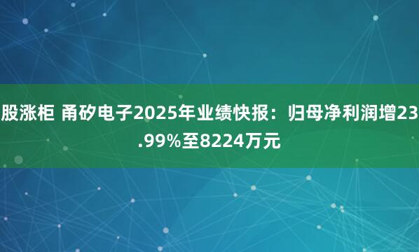 股涨柜 甬矽电子2025年业绩快报：归母净利润增23.99%至8224万元